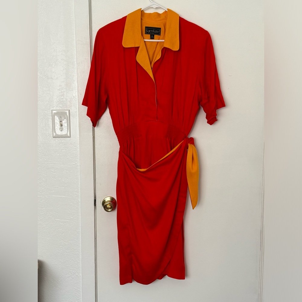 Gorgeous two-toned 1980s Karen Kane Wrap Dress